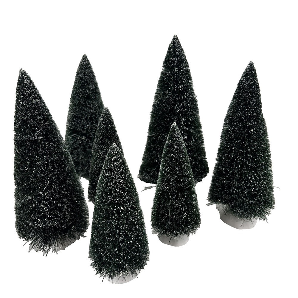 Dept. 56 Village Frosted Topiary Trees Set Of 7 #56.52842